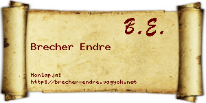 Brecher Endre névjegykártya